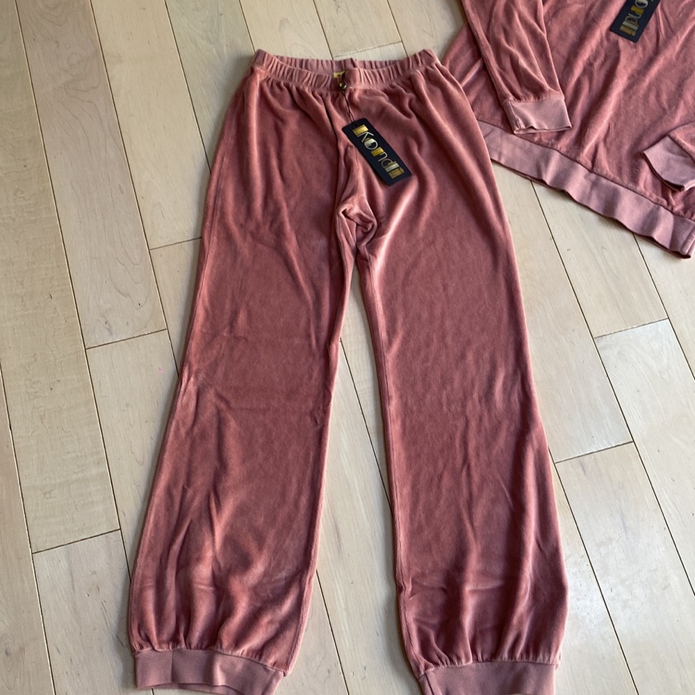 Suzie Kondi pink soft cotton velour girls pants